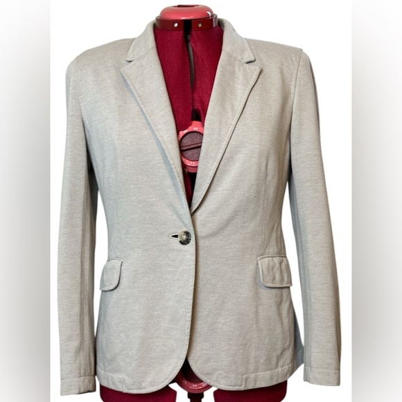 Jessica Petite lined 100% cotton blazer notch color button closure front pockets - Picture 1 of 10